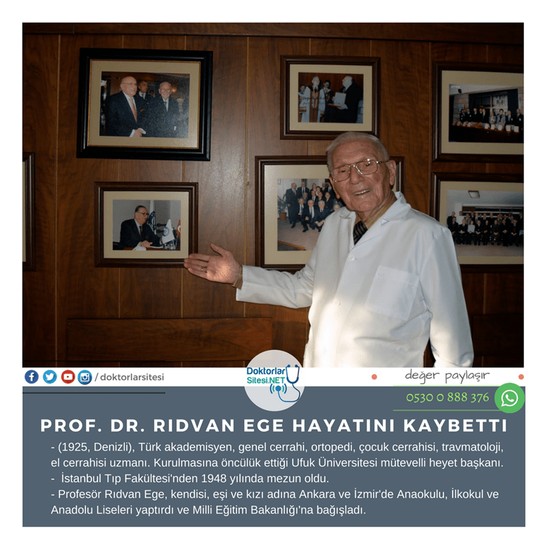 Duayen Hekim Prof. Dr. Rıdvan Ege 92 yaşında hayatını&nbsp;kaybetti