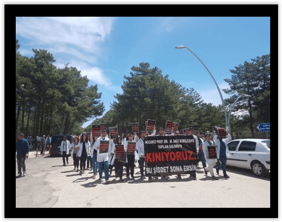 Prof.Dr.M Said Berilgen’in öldürülmesi protesto edildi! Sağlıkta Şiddet Son Bulsun&nbsp;denildi/VİDEO