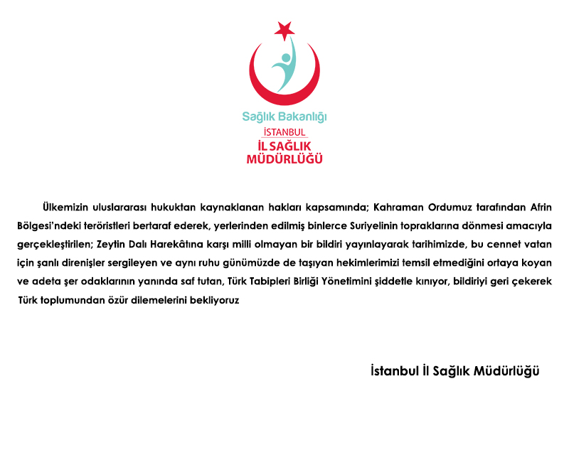 Sağlık Müdürlüğü’nden TTB’ye Kınama ve Çağrı: ÖZÜR&nbsp;DİLEYİN!