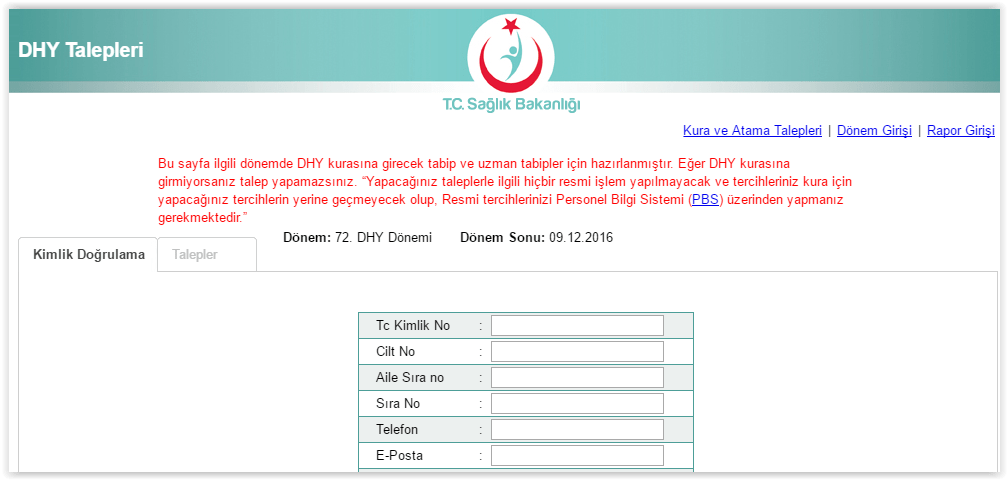 Doktorların Dikkatine 72.Dönem DHY için Talep Toplama&nbsp;Başladı