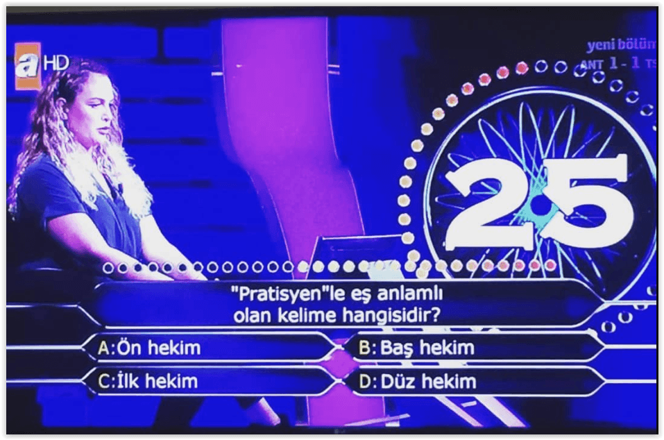 Yarışma Programındaki ‘Pratisyen’ sorusu tartışma&nbsp;yarattı!